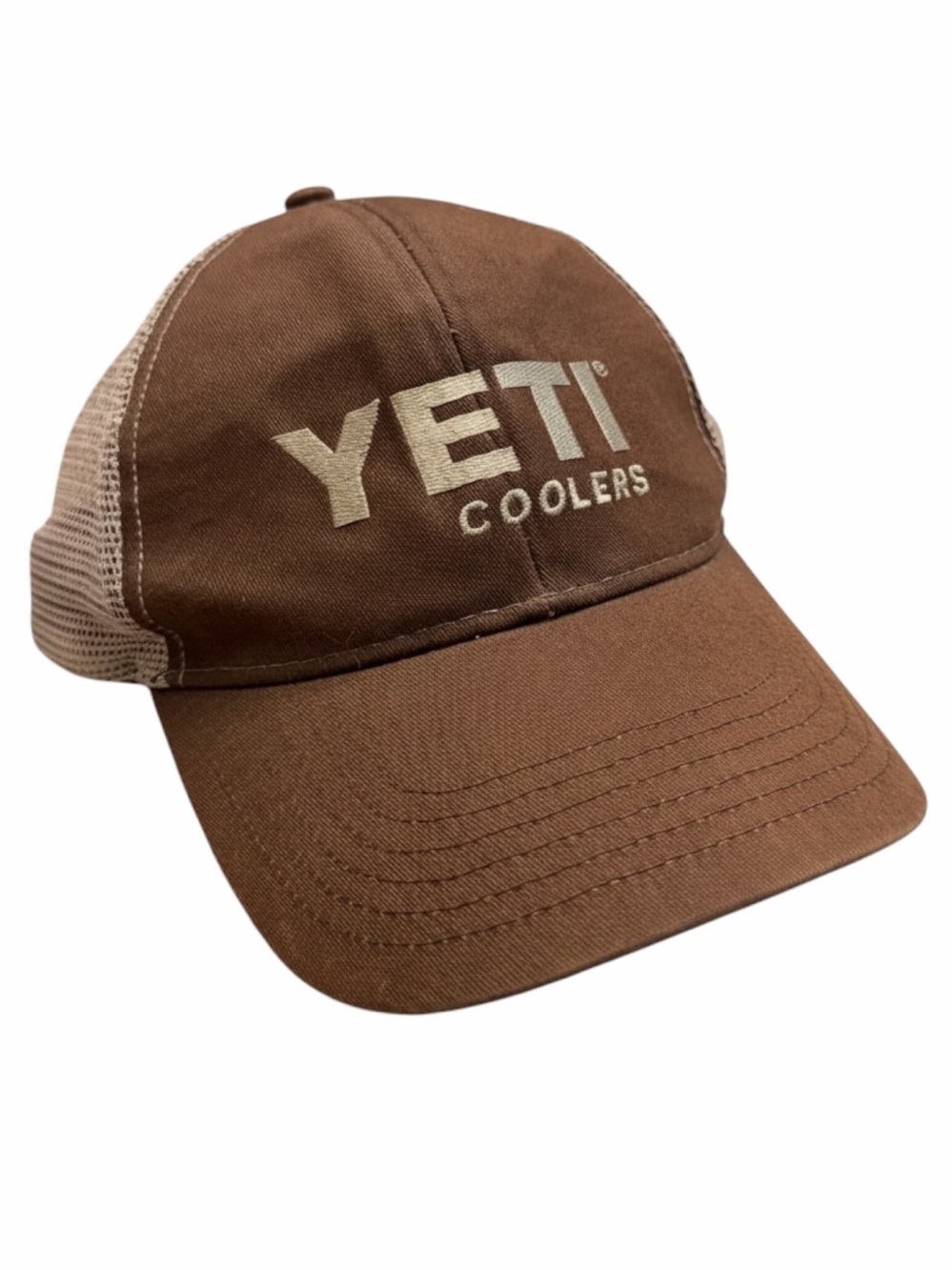 Yeti Brown and Tan Mesh Trucker Cap